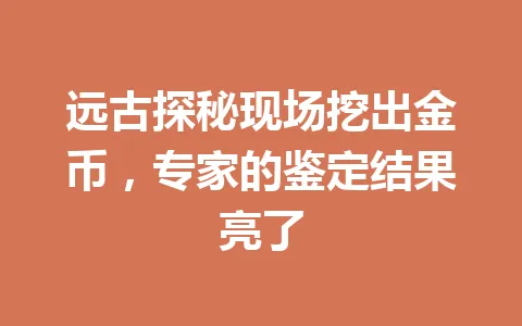 远古探秘现场挖出金币，专家的鉴定结果亮了 一