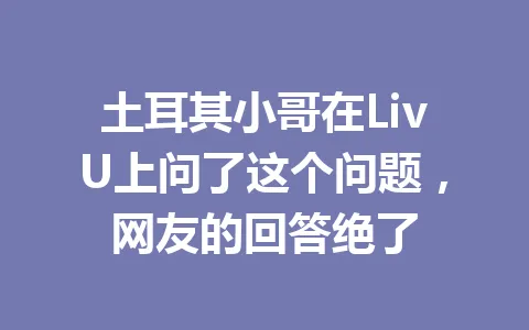 土耳其小哥在LivU上问了这个问题，网友的回答绝了 一