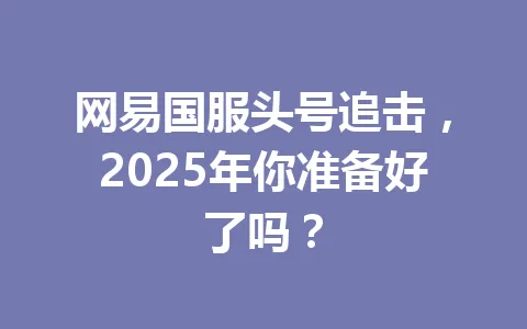 网易国服头号追击，2025年你准备好了吗？ 一