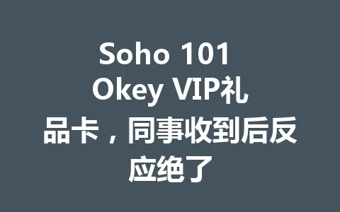Soho 101 Okey VIP礼品卡，同事收到后反应绝了 一