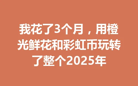 我花了3个月，用橙光鲜花和彩虹币玩转了整个2025年 一