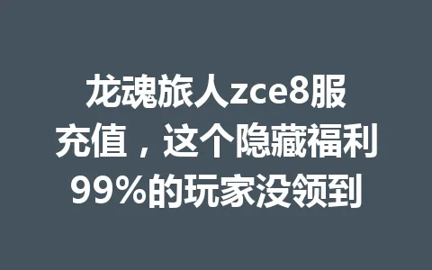 龙魂旅人zce8服充值，这个隐藏福利99%的玩家没领到 一