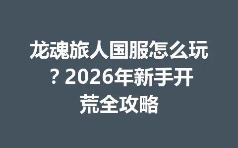 龙魂旅人国服怎么玩？2026年新手开荒全攻略 一