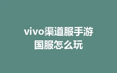 vivo渠道服手游国服怎么玩 一