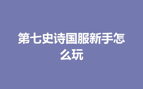 第七史诗国服新手怎么玩 一