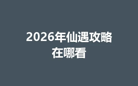 2026年仙遇攻略在哪看 一