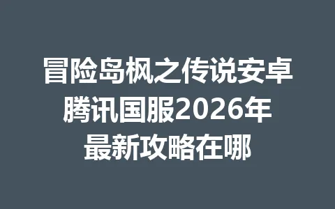 冒险岛枫之传说安卓腾讯国服2026年最新攻略在哪 一