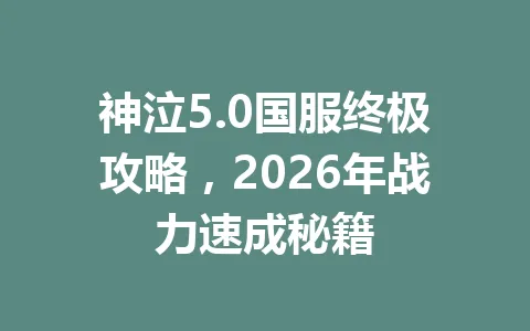 神泣5.0国服终极攻略,2026年战力速成秘籍 一
