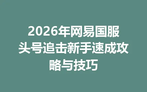2026年网易国服头号追击新手速成攻略与技巧 一
