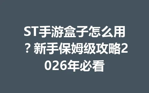 ST手游盒子怎么用?新手保姆级攻略2026年必看 一