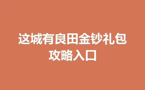 这城有良田金钞礼包攻略入口 一