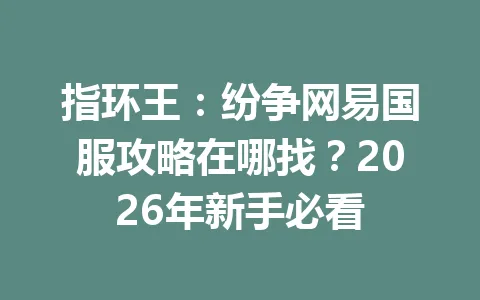 指环王:纷争网易国服攻略在哪找?2026年新手必看 一